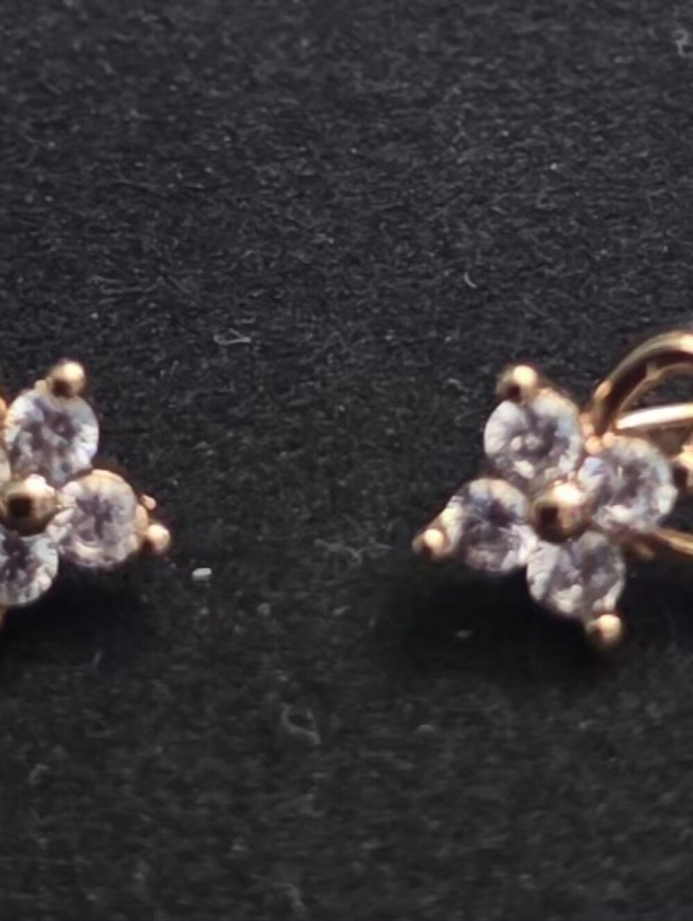 Rose Gold Floral Cubic Zirconia Stud Earrings - Women Jewelry